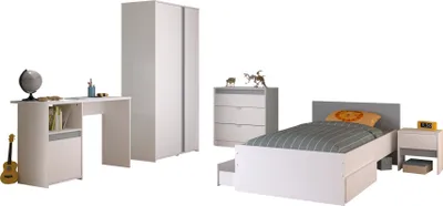 Produktbild von Parisot Hochbett Pirouette 21 Weiß/Grau oder Rosa 90x200 cm