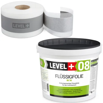 Obrázok produktu pre Súprava na hydroizoláciu Tekutá fólia 7 kg Tesniaca páska 5mb - LEVEL+ SET01