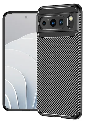 Immagine prodotto di Per Google Pixel 8 Pro Custodia antiurto per telefono cellulare in TPU con texture al carbonio, nero