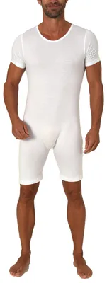 Obrázok produktu pre Ošetrovateľské body s krátkym rukávom - UNI - s diagonálnym zipsom na chrbte - 64612 ; biela , XL