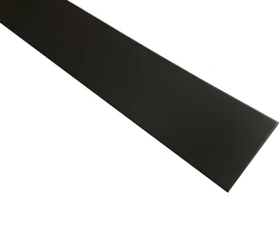 A black decorative foam panel, presented as a long, thin strip against a white background.