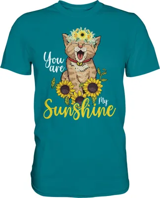 Produktbild von Katzenliebhaber Sonnenblumen Shirt Gärtner Katzen Geschenk Garten – Diva Blue / M