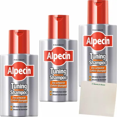 Produktbild von Alpecin Tuning Shampoo 3er Pack (3x200ml Flasche) + usy Block