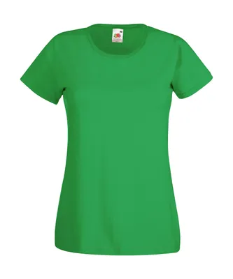 Produktbild von Fruit of the Loom Damen Rundhals Basic T-Shirt Shirt Kurzarm, Größe:M (12), Farbe:Kelly Green