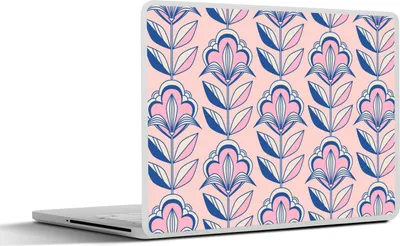 Produktbild von MuchoWow® Laptop Aufkleber Sticker Cover Retro - Design - Blumen 32.5x23.5 cm - Sticker für Laptop - Selbstklebend