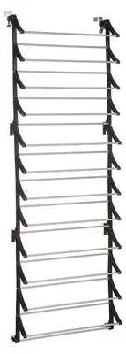 Produktbild von Schuhregal Tür 36 Paar Five® - Schwarz - Sortierboxen | Aufh\u00e4ngen ohne Bohren | Einstellbar