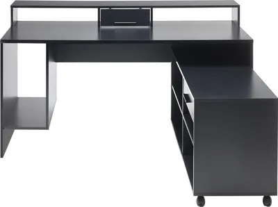 Produktbild von Gaming-Eckschreibtisch - Schwarz matt - 160 x 70 cm - inkl. LED-Beleuchtung - mit RGB-Farbwechsel