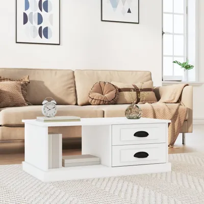Produktbild von The Living Store Couchtisch Weiß 90x50x35 cm Holzwerkstoff