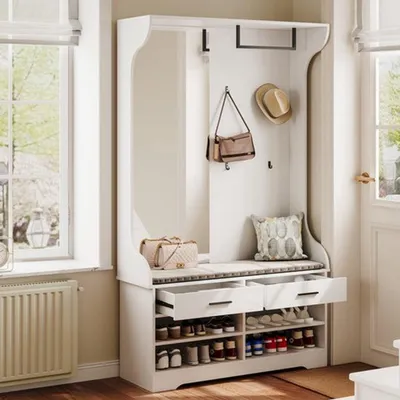 Obrázek produktu pro Skříňka na boty – Elegantní design – Šířka 135 cm – Úsporný nábytek do předsíně