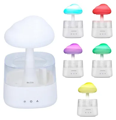 Zdjęcie produktu dla Nawilżacz Grundig Raincloud - dyfuzor aromatów do olejków eterycznych - z funkcją deszczu i mgły - oświetlenie LED - USB-C - bezprzewodowy i cichy - do aromaterapii