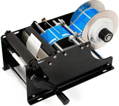 Produktbild von Etikettiermaschine Runde Labeling Machine 30 Mal/Minute Beschriftungsgerät Etikettiergerät Halbautomatisch Labels für Flasche Dosen Min Label Applicator