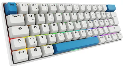 Produktbild von Sharkoon SGK50 S4, 60%, Kabelgebunden, USB, QWERTZ, RGB-LED, Weiß