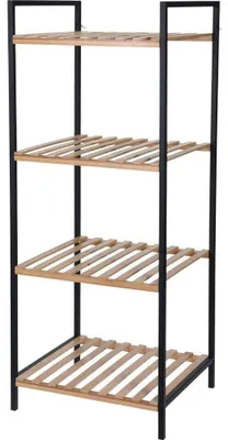 Image de Étagère de salle de bain en bambou à 4 niveaux pour l'organisation