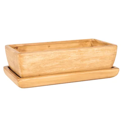 Produktbild von Blumenschale Blumentopf Untersetzer Sukkulenten 29 cm Bonsai Kakteen Hellbraun