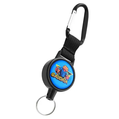 Produktbild von CAUDATA 3 BLAU Schlüsselrolle 70cm ausziehbar - Jojo Schlüsselband Einziehbarer Kartenhalter Ausweis Clip Halter Schlüssel Zipper