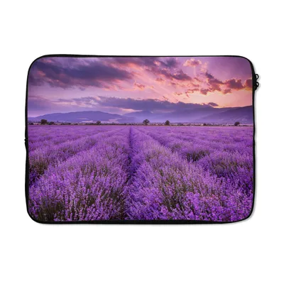 Produktbild von MuchoWow® Laptop Hülle 13 Zoll Lavendel - Lila - Blumen - Feld Laptoptasche - Laptophülle - Sleeve - Rundumschutz