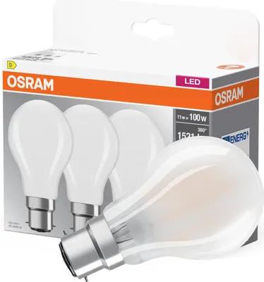 Zdjęcie produktu dla 3x Żarówka LED A60 B22d 11W = 100W 1521lm 2700K Ciepła 320° BASE Osram