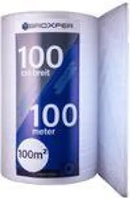 Produktbild von Broxfer Luftpolsterfolie Rolle 1m x 100m Polsterfolie für Umzug / Versand 2-schichtig Verpackungsfolie Knallfolie LPF