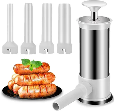 Ergonomischer Wurstfüller mit 4 Größen Füllrohren - Selbstgemachter Wursthersteller für Zuhause