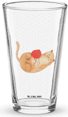 Produktbild von Mr. & Mrs. Panda Tumbler Katze Wolle - Transparent - Geschenk, Wasserglas, Bierglas, Putzig, Glas, Cocktailglas, Katzen, Trinkglas, Cat