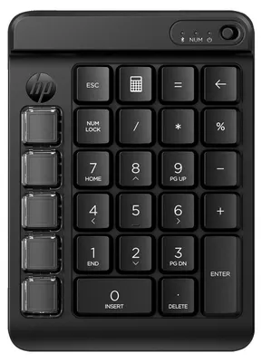Immagine prodotto di HP 430 - Tastiera - 9 tasti programmabili, corsa ridotta dei tasti, copritasti intercambiabili con adesivi - senza fili - Bluetooth 5.3 - Inglese - nero lucido