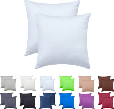Produktbild von 2er Set Kissenbezüge Kissenhüllen 100% Baumwolle 80x80 cm Weiß