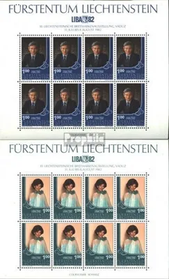 Produktbild von Briefmarken Liechtenstein 1982 Mi 797-798 Kleinbögen (kompl.Ausg.) gestempelt LIBA82