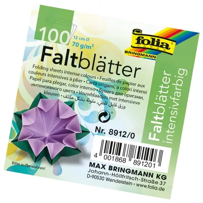 Image de feuilles pliantes folia, rondes, 120 mm, 100 feuilles, couleurs assorties