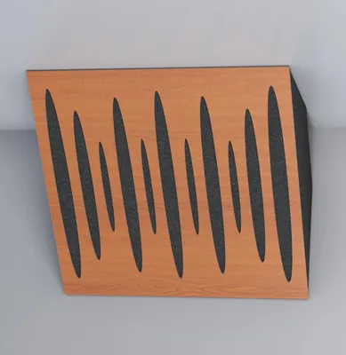 Immagine prodotto di Confezione da 2 – Trappola acustica angolare per bassi | 50x50 cm | Assorbimento delle basse frequenze per studi e teatri | Diffusione | [PULSE-H-100 mm | Ciliegio]