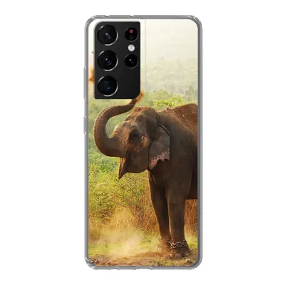 Produktbild von MuchoWow® Handyhülle Schutzhülle Hülle für Samsung Galaxy S21 Ultra Elefant - Tiere - Wald - Bäume Silikon Softcase Handy Hülle - Mobiltelefon