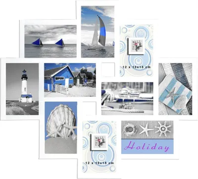 Produktbild von Bilderrahmen Multi Showcase 10 Fotos, weiß, 55 x 55 cm