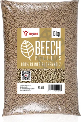 Produktbild von BBQ-Toro Beech Pellets aus 100% Buchenholz, 15 kg, Grillpellets, Räucherpellets, Ofenholz, Buche
