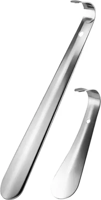 Imagen del producto de Juego de calzadores, de 2 piezas, acero inoxidable, 30 cm y 14 cm, para personas mayores y niños