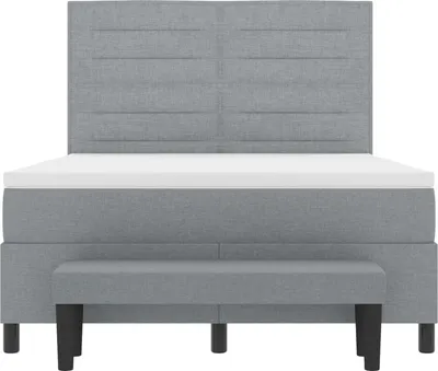 Immagine prodotto di vidaXL Letto a molle con testiera grigio chiaro 140 x 190 cm in tessuto