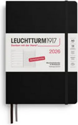 Immagine prodotto di Agenda e taccuino settimanale Medium A5 nero 2026