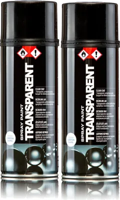 Produktbild von BigDean T 2x Klarlack transparent, glänzend - Acryllack Glanz Lack Spray Sprühlack 400ml Lackspray für Kunststoff, Metall, Holz, uvm.