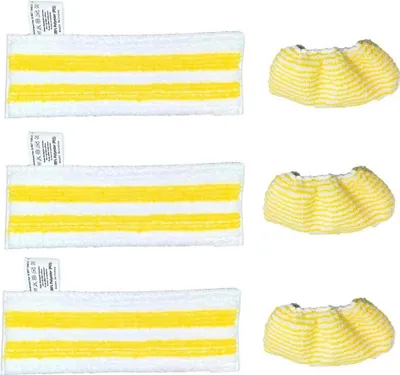 Immagine prodotto di INF Accessori per pulitore a vapore set 3 panni strisce e 3 coperture in rete per Karcher SC1-SV7