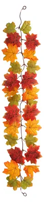 Produktbild von Künstliche Ahornblattgirlande (100/175 cm), UV-beständig, für Herbst, Halloween, Erntedankfest, Kaminsims, Veranda, Innen- und Außendekoration