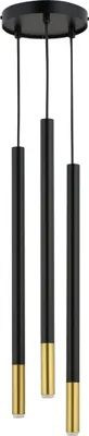 Immagine prodotto di Lampada a sospensione decorativa moderna nero-oro minimalista a tre tubi Sopel Due 3xG9 3W Sigma Lighting