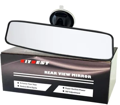 Image de Miroir de recul grand angle réglable avec ventouse, dimensions 240 x 64 mm, pour voiture, SUV, camion