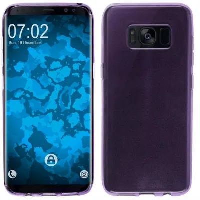 Produktbild von PhoneNatic Case kompatibel mit Samsung Galaxy S8 Plus - lila Silikon Hülle transparent + flexible Folie