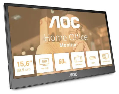 Obrázok produktu pre AOC T2 16T3EA Computerbildschirm 39,6 cm (15.6") 1920 x 1080 Pixel Full HD Schwarz (16T3EA)
