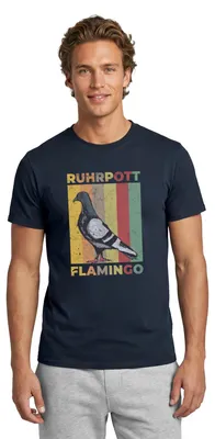 Produktbild von Spreadshirt Ruhrpott Flamingo Taube Ruhrgebiet Männer T-Shirt, 3XL, Navy
