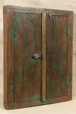 Innentürfenster 52,5x8,5x67,5 cm Massivholz Antik