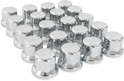 Productafbeelding van 60 x 32 mm Wieldoppen, wielmoerdoppen, chroom, kunststof, SW32, voor vrachtwagen, aanhanger