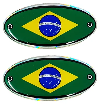 Produktbild von 4R Quattroerre.it 14010 3D Aufkleber Zwei Ovale Brasilien Flagge