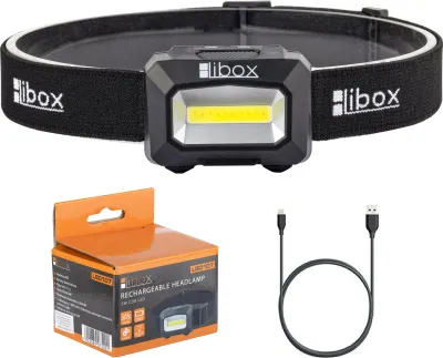 Immagine prodotto di Libox LB0107 Torcia elettrica nera Torcia frontale a LED