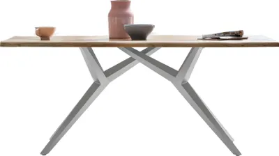 Produktbild von SIT Möbel Esszimmertisch 220 cm aus Wildeiche | Tischplatte natur | Gestell Metall antiksilbern | B 220 x T 100 x H 73 cm | 15532-40 | Serie TABLES & CO