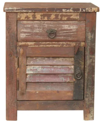 Produktbild von Vintage Beistellschrank, Kommode, Nachttischschrank, Flurschrank - Modell 91, Braun, Holz, 56*46*32 cm, Kleine Schränke