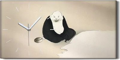 Produktbild von Wandbild Leinwand Bilder Wanduhr 60x30 Malerei Abstrakte Kunst Asiatisch - weiße Hände